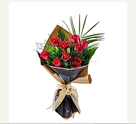 9'lu canlı kırmızı gül