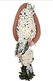 Glayör Ve Beyaz Gerbera Çelenk