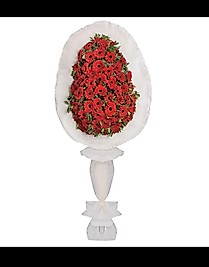 kırmızı gerberalı çelenk