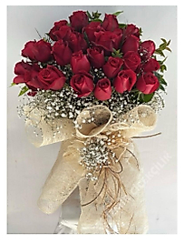 Abaka(saman) İle Süslenmiş 25 Golden Red Love