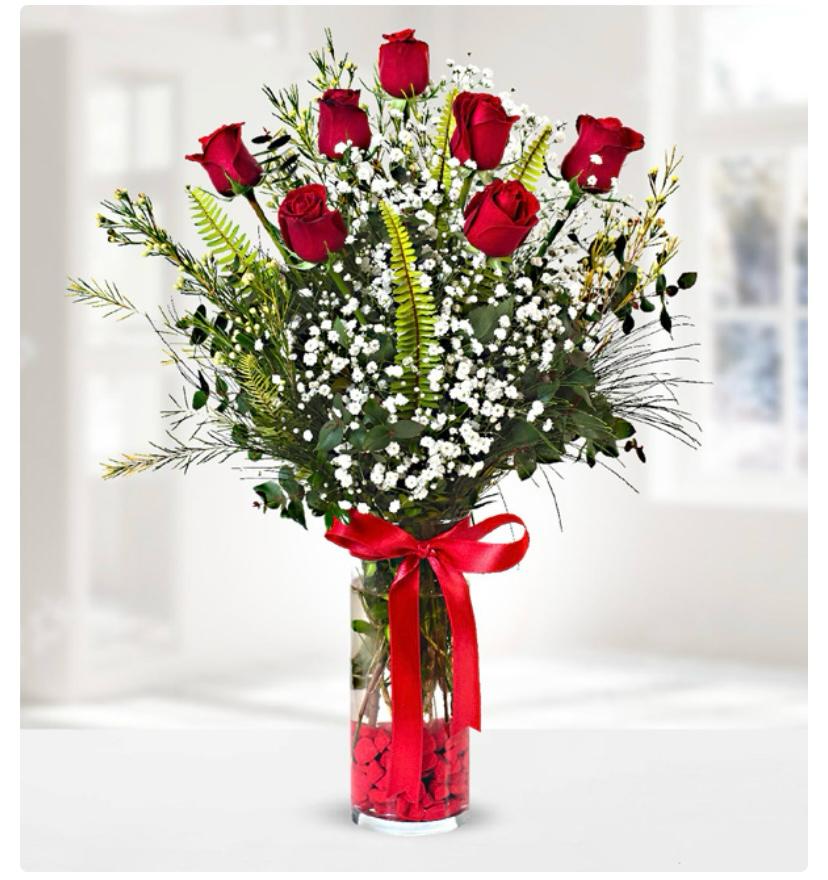 Paşabahçe Vazoda 7 Red Rose