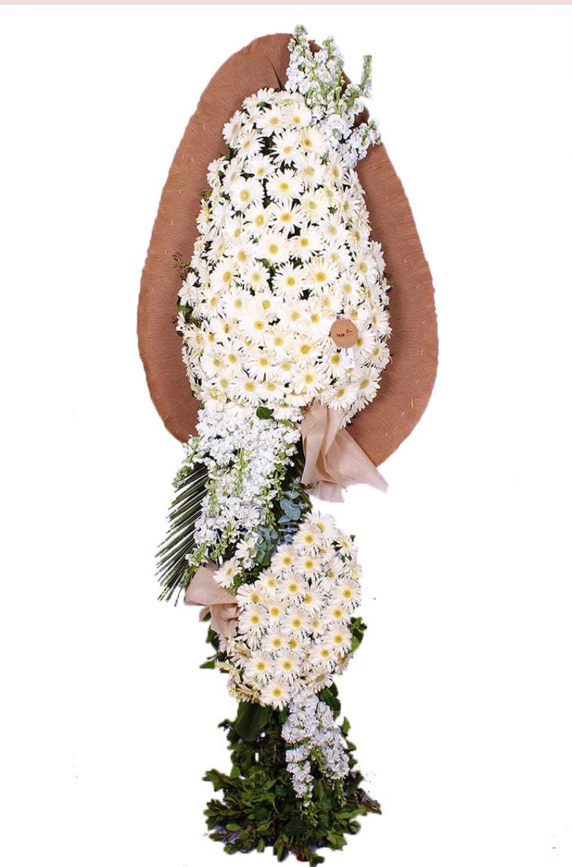 Glayör Ve Beyaz Gerbera Çelenk