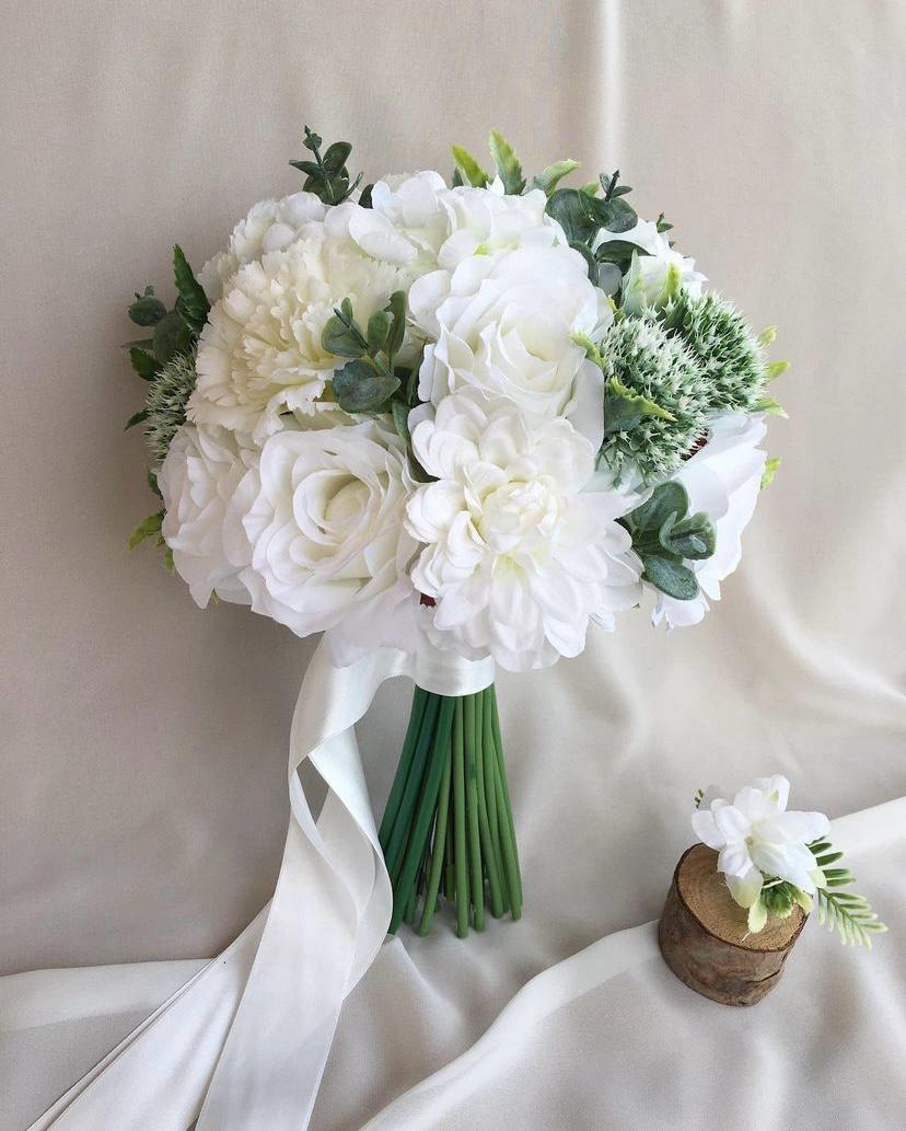 Yapay Gül & Krizantem El buketi